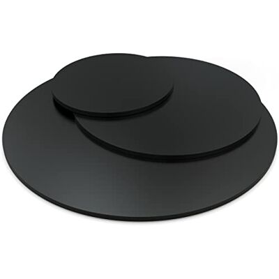 AUPROTEC Plateau de table rond 28 mm Ø 700 mm Noir Plaque en bois mélaminé aggloméré avec bord ABS au choix : 70 cm - Publicité AUPROTEC Plateau de table rond 28 mm Ø 700 mm Noir Plaque en bois mélaminé aggloméré avec bord ABS au choix : 70 cm - Publicité