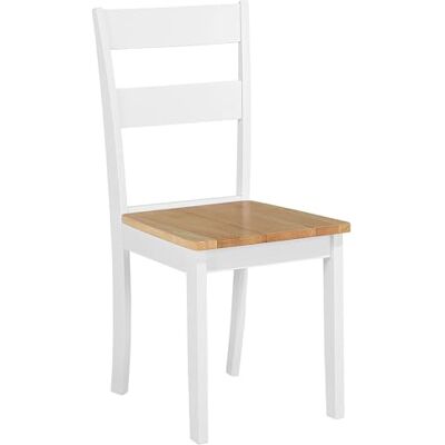 Beliani Lot 2 Chaises Traditionnelles en Bois Clair et Blanc pour Salle à Manger ou Cuisine au Style Moderne Scandinave ou Rustique - Publicité Beliani Lot 2 Chaises Traditionnelles en Bois Clair et Blanc pour Salle à Manger ou Cuisine au Style Moderne Scandinave ou Rustique - Publicité