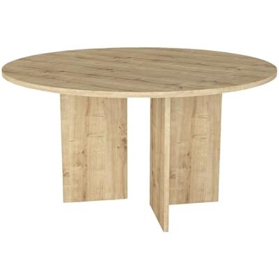 Unique Table à Manger Ronde 6 Personnes Naturel Clair TOPANIA - Publicité Unique Table à Manger Ronde 6 Personnes Naturel Clair TOPANIA - Publicité