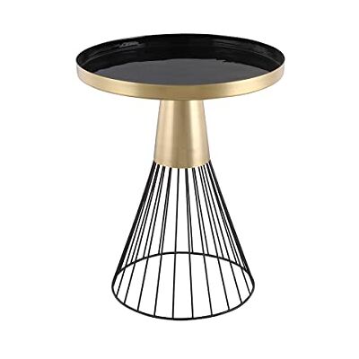 Miliboo Table d'appoint Ronde en Acier laqué Noir et doré D41 cm Spleen - Publicité Miliboo Table d'appoint Ronde en Acier laqué Noir et doré D41 cm Spleen - Publicité