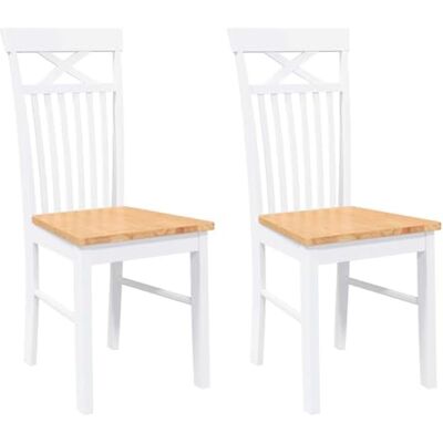 Chaises de salle à manger en bois massif Vidaxl - 2 pièces - Publicité Chaises de salle à manger en bois massif Vidaxl - 2 pièces - Publicité
