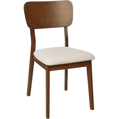 Beliani Lot de 2 Chaises en Bois Foncé Salle à Manger Assise Tapissée Coussins Beige Clair Minier - Publicité Beliani Lot de 2 Chaises en Bois Foncé Salle à Manger Assise Tapissée Coussins Beige Clair Minier - Publicité