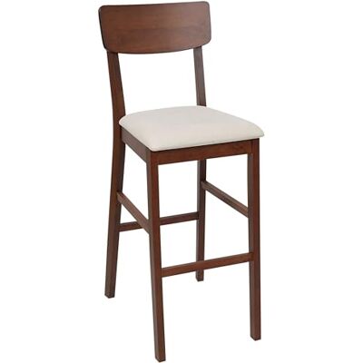 Beliani Lot de 2 Chaises de Bar en Bois Foncé Assise Tapissée Beige Clair Ambler - Publicité Beliani Lot de 2 Chaises de Bar en Bois Foncé Assise Tapissée Beige Clair Ambler - Publicité