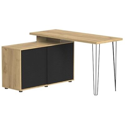 Vicco Bureau d'angle Notivo, Noir, 135x55cm avec Armoire de classement, adapté au télétravail et au Bureau - Publicité Vicco Bureau d'angle Notivo, Noir, 135x55cm avec Armoire de classement, adapté au télétravail et au Bureau - Publicité