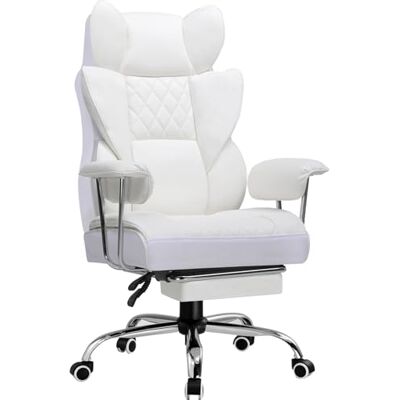 GTPLAYER Chaise Gaming, Bureau Soutien Lombaire Ressorts, siège Large accoudoirs Souple, Repose-Pieds, Hauteur réglable, Supporte 180 kg, Blanc - Publicité GTPLAYER Chaise Gaming, Bureau Soutien Lombaire Ressorts, siège Large accoudoirs Souple, Repose-Pieds, Hauteur réglable, Supporte 180 kg, Blanc - Publicité