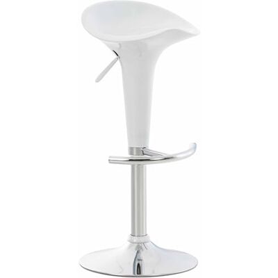CLP Tabouret De Bar Design Saddle I Chaise Haute De Bistrot avec Assise en Plastique I Hauteur Réglable Pivotant I Piètement Repose-Pieds Métal, Couleur:Blanc - Publicité CLP Tabouret De Bar Design Saddle I Chaise Haute De Bistrot avec Assise en Plastique I Hauteur Réglable Pivotant I Piètement Repose-Pieds Métal, Couleur:Blanc - Publicité