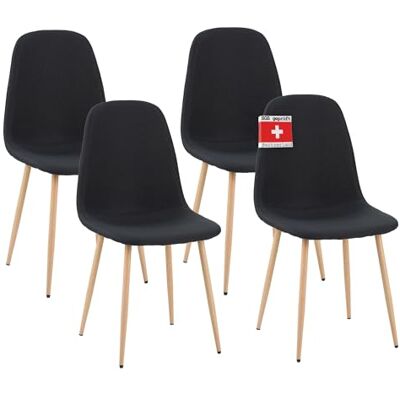 Albatros Fano Lot de 4 chaises de Salle à Manger, testées SGS, Noir - Publicité Albatros Fano Lot de 4 chaises de Salle à Manger, testées SGS, Noir - Publicité