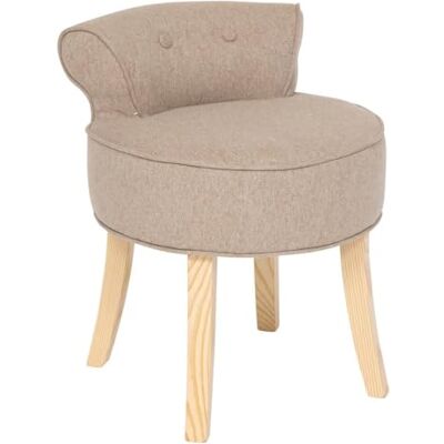 ATMOSPHERA CREATEUR D'INTERIEUR Atmosphera Tabouret d'Appoint Firmin Beige Chiné, H 58 cm, Pieds en Bois, Dossier Capitonné pour Salon, Chambre, Coiffeuse - Publicité ATMOSPHERA CREATEUR D'INTERIEUR Atmosphera Tabouret d'Appoint Firmin Beige Chiné, H 58 cm, Pieds en Bois, Dossier Capitonné pour Salon, Chambre, Coiffeuse - Publicité