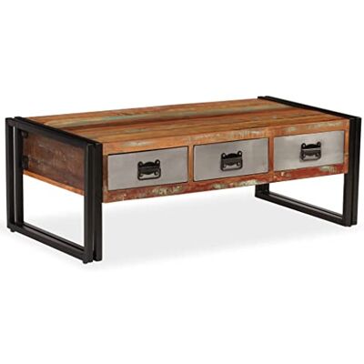 vidaXL Table Basse avec 3 Tiroirs Bois de Récupération Table d'Appoint Décor - Publicité vidaXL Table Basse avec 3 Tiroirs Bois de Récupération Table d'Appoint Décor - Publicité