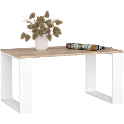AKORD Table de Salon NOX 92 x 45 x 53 cm Table Basse Design Moderne Tables Basses de Salon Tableau Meuble de Rangement Panneau Stratifié 16mm Blanc & Chêne Sonoma - Publicité AKORD Table de Salon NOX 92 x 45 x 53 cm Table Basse Design Moderne Tables Basses de Salon Tableau Meuble de Rangement Panneau Stratifié 16mm Blanc & Chêne Sonoma - Publicité