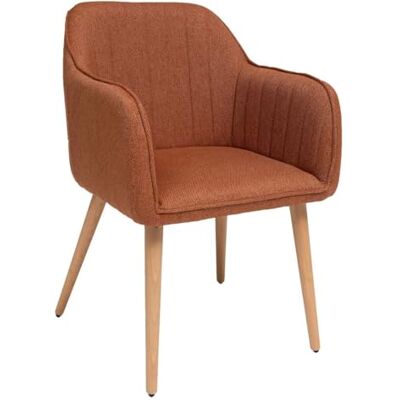 ATMOSPHERA CREATEUR D'INTERIEUR Atmosphera Fauteuil Visoca Ambre, Tissu Texturé et Pieds en Bois, L 60 x P 57 cm pour Salle à Manger, Salon, Bureau - Publicité ATMOSPHERA CREATEUR D'INTERIEUR Atmosphera Fauteuil Visoca Ambre, Tissu Texturé et Pieds en Bois, L 60 x P 57 cm pour Salle à Manger, Salon, Bureau - Publicité