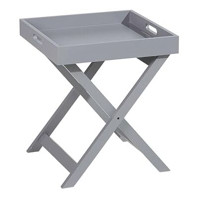 Beliani Table Basse d'Appoint Pliable avec Plateau Détachable Grise Très Pratique et Fonctionnelle pour Salon Minimaliste et Scandinave - Publicité Beliani Table Basse d'Appoint Pliable avec Plateau Détachable Grise Très Pratique et Fonctionnelle pour Salon Minimaliste et Scandinave - Publicité