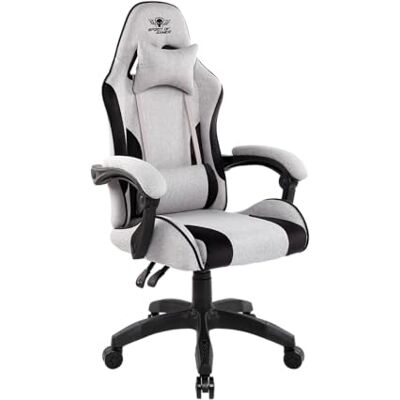 Spirit Of Gamer Arena, Chaise Gaming en Tissu et Micro-Fibre, 2 Coussins Inclus, Dossier inclinable de 90° à 130°, Assise du Siège Réglable en Hauteur, Capacité de Charge 100kg, Blanc et Gris - Publicité Spirit Of Gamer Arena, Chaise Gaming en Tissu et Micro-Fibre, 2 Coussins Inclus, Dossier inclinable de 90° à 130°, Assise du Siège Réglable en Hauteur, Capacité de Charge 100kg, Blanc et Gris - Publicité