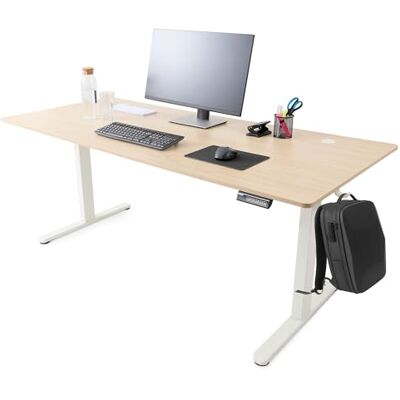 AREBOS Bureau Électrique Réglable 180 x 80 cm Hauteur 72-118 cm Fonction Mémoire Bureau Assis-Debout Ergonomique Table Informatique pour Télétravail & Maison Beige - Publicité AREBOS Bureau Électrique Réglable 180 x 80 cm Hauteur 72-118 cm Fonction Mémoire Bureau Assis-Debout Ergonomique Table Informatique pour Télétravail & Maison Beige - Publicité