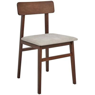 Beliani Lot de 2 Chaises de Salle à Manger en Tissu Structure en Bois Foncé et Taupe Stacy - Publicité Beliani Lot de 2 Chaises de Salle à Manger en Tissu Structure en Bois Foncé et Taupe Stacy - Publicité