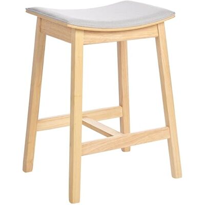 Beliani Lot de 2 Tabourets de Bar Assise Tapissée Bois Clair et Gris Dixon - Publicité Beliani Lot de 2 Tabourets de Bar Assise Tapissée Bois Clair et Gris Dixon - Publicité