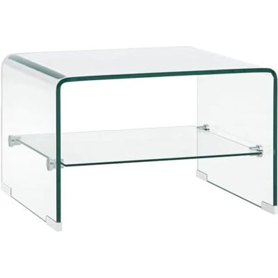 vidaXL Table Basse Table de Salon Table d'Appoint Bout de Canapé Table de Canapé Salle de Séjour Intérieur Maison Clair 50x45x33 cm Verre Trempé - Publicité vidaXL Table Basse Table de Salon Table d'Appoint Bout de Canapé Table de Canapé Salle de Séjour Intérieur Maison Clair 50x45x33 cm Verre Trempé - Publicité