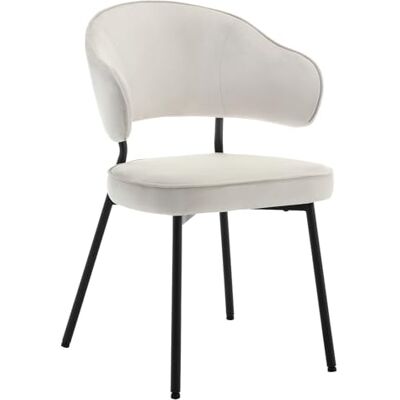WOLTU Chaise de salle à manger et cuisine, dossier et pieds en métal, assise rembourrée, chambre à coucher et salon, crème - Publicité WOLTU Chaise de salle à manger et cuisine, dossier et pieds en métal, assise rembourrée, chambre à coucher et salon, crème - Publicité