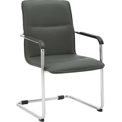 CLP Chaise Cantilever Seattle avec accoudoirs, Chaise de Salle a Manger Moderne rembourree en Similicuir, piement Effet Chrome Couleur Gris - Publicité CLP Chaise Cantilever Seattle avec accoudoirs, Chaise de Salle a Manger Moderne rembourree en Similicuir, piement Effet Chrome Couleur Gris - Publicité