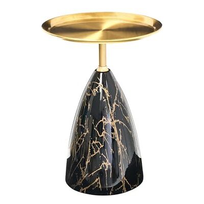 Beliani Table d'Appoint Glamour en Métal Ronde Table Basse Effet Marbre Noir et Doré Storm - Publicité Beliani Table d'Appoint Glamour en Métal Ronde Table Basse Effet Marbre Noir et Doré Storm - Publicité