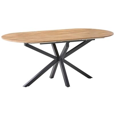 Beliani Table de Salle à Manger Moderne en MDF Extensible avec Rallonge 140/180 x 90 cm Forme Ovale Marron Macquarie - Publicité Beliani Table de Salle à Manger Moderne en MDF Extensible avec Rallonge 140/180 x 90 cm Forme Ovale Marron Macquarie - Publicité