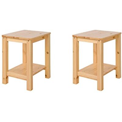 Homestyle4u Set de 2 tabourets de Table pin Massif - Publicité Homestyle4u Set de 2 tabourets de Table pin Massif - Publicité