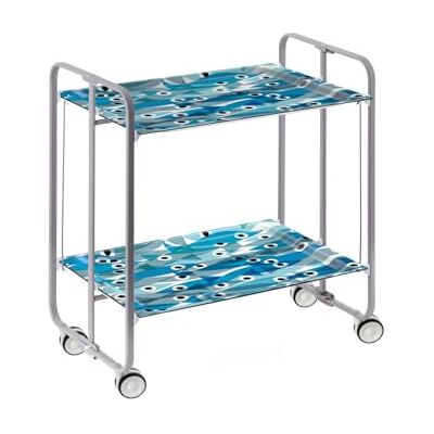 Don Hierro - Table pliante mobile avec 2 plateaux - Meuble utilitaire - Publicité Don Hierro - Table pliante mobile avec 2 plateaux - Meuble utilitaire - Publicité