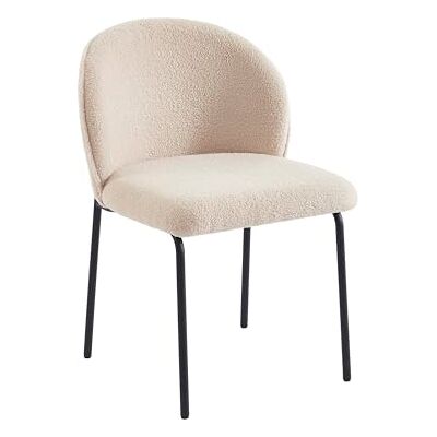 BAÏTA Lot de 2 chaises Zana Tissu Bouclette Taupe Pieds métal Noir - Publicité BAÏTA Lot de 2 chaises Zana Tissu Bouclette Taupe Pieds métal Noir - Publicité