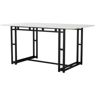 Merax Table à manger de luxe légère 120 x 70 cm Structure en métal Table de cuisine moderne avec pieds en métal Pour salle à manger, salon Pieds noirs - Publicité Merax Table à manger de luxe légère 120 x 70 cm Structure en métal Table de cuisine moderne avec pieds en métal Pour salle à manger, salon Pieds noirs - Publicité
