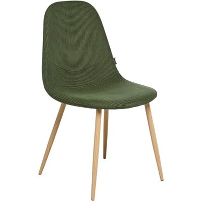Beliani Lot de 2 Chaises de Salle à Manger Pieds en Fer Sièges en Tissu Rembourré Velours Côtelé Vert Hilden - Publicité Beliani Lot de 2 Chaises de Salle à Manger Pieds en Fer Sièges en Tissu Rembourré Velours Côtelé Vert Hilden - Publicité