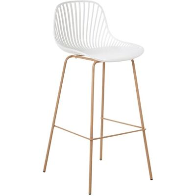 Beliani Lot de 4 Tabourets de Bar en Matière Synthétique Polyester Pieds en Fer et en Bois Blanc Kleve - Publicité Beliani Lot de 4 Tabourets de Bar en Matière Synthétique Polyester Pieds en Fer et en Bois Blanc Kleve - Publicité