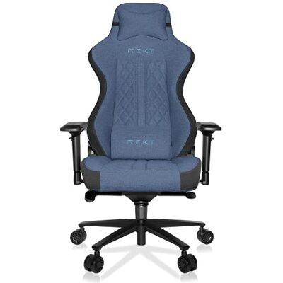 REKT ULTIM8 Plus Chaise de Bureau Gaming XL Grand Taille en Tissu Premium Inclinable à 180 ° Accoudoirs 4D Coussin Ajustable pour La Nuque Coussin Lombaire Supporte 150 Kg (Blue) - Publicité REKT ULTIM8 Plus Chaise de Bureau Gaming XL Grand Taille en Tissu Premium Inclinable à 180 ° Accoudoirs 4D Coussin Ajustable pour La Nuque Coussin Lombaire Supporte 150 Kg (Blue) - Publicité