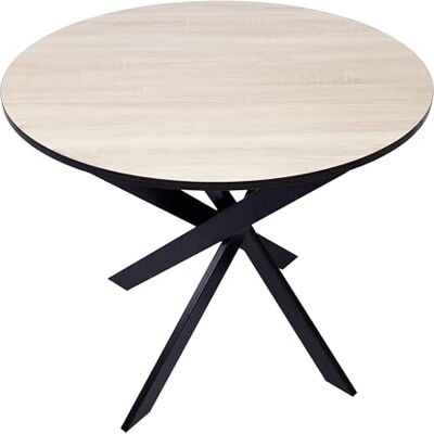 SKRAUT HOME - Zen - Oak Finish - Black Edge - Dining Table - Publicité SKRAUT HOME - Zen - Oak Finish - Black Edge - Dining Table - Publicité