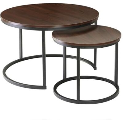 Calicosy Lot de 2 Tables Basses Gigognes Rondes L70 Cm Collection Lenny Tables d’Appoint Design Style Moderne & Pratique - Publicité Calicosy Lot de 2 Tables Basses Gigognes Rondes L70 Cm Collection Lenny Tables d’Appoint Design Style Moderne & Pratique - Publicité