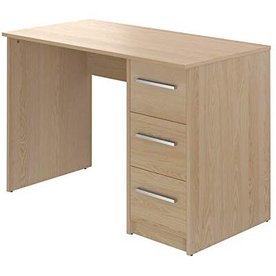 Bureau rectangulaire en hêtre Amazon Basics - Moderne avec 3 tiroirs - Publicité Bureau rectangulaire en hêtre Amazon Basics - Moderne avec 3 tiroirs - Publicité