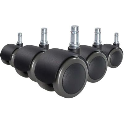 hjh OFFICE 619023 roulettes pour sols durs, Roues pour Chaise de Bureau ROLO Fix 10mm/50mm Auto-freinantes en Position Assise, Protection Contre Les Rayures grâce à Une Surface Souple - Publicité hjh OFFICE 619023 roulettes pour sols durs, Roues pour Chaise de Bureau ROLO Fix 10mm/50mm Auto-freinantes en Position Assise, Protection Contre Les Rayures grâce à Une Surface Souple - Publicité