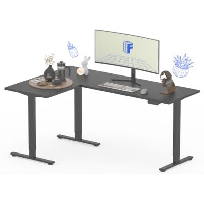 FLEXISPOT Bureau Assis Debout d'angle 180x120cm, Table en L avec 3 Pieds, Bureau Électrique Réglable en Hauteur avec 4 Boutons Mémoire et Système de Sécurité Anti-Collision (Noir) - Publicité FLEXISPOT Bureau Assis Debout d'angle 180x120cm, Table en L avec 3 Pieds, Bureau Électrique Réglable en Hauteur avec 4 Boutons Mémoire et Système de Sécurité Anti-Collision (Noir) - Publicité