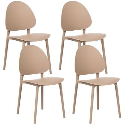 Beliani Lot de 4 Chaises de Salle à Manger Classique Minimaliste en Plastique sans Accoudoirs Intérieur Extérieur Beige Ceara - Publicité Beliani Lot de 4 Chaises de Salle à Manger Classique Minimaliste en Plastique sans Accoudoirs Intérieur Extérieur Beige Ceara - Publicité