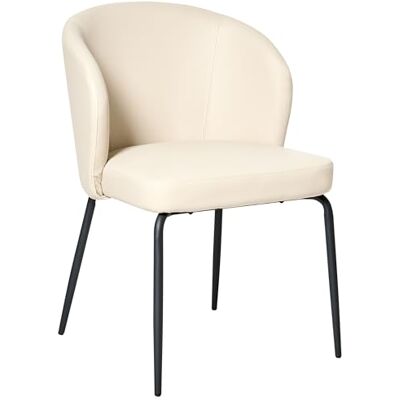 Beliani Lot de 2 Chaises de Salle à Manger en Similicuir Rembourré Pieds en Fer Beige Clair Zana - Publicité Beliani Lot de 2 Chaises de Salle à Manger en Similicuir Rembourré Pieds en Fer Beige Clair Zana - Publicité