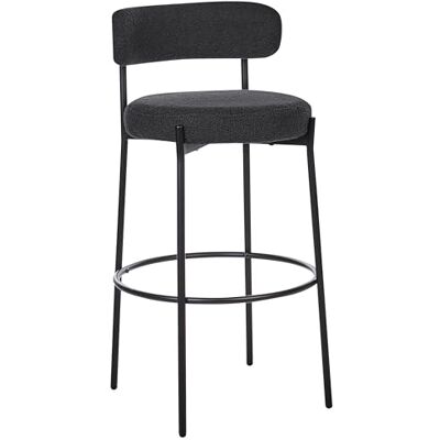 Beliani Lot de 2 Tabourets de Bar Pieds en Acier Dossier sans Accoudoirs en Tissu Bouclé Noir Allison - Publicité Beliani Lot de 2 Tabourets de Bar Pieds en Acier Dossier sans Accoudoirs en Tissu Bouclé Noir Allison - Publicité