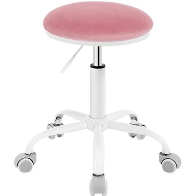 EUGAD Tabouret de Bureau, Tabouret de Coiffeuse, Velours, Rose - Publicité EUGAD Tabouret de Bureau, Tabouret de Coiffeuse, Velours, Rose - Publicité