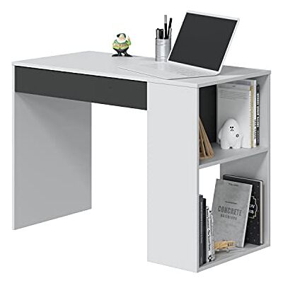 Habitdesign Modèle Masster Bureau avec 1 tiroir Finition en Blanc « Artik » et gris anthracite, dimensions : 101 x 73 x 50 cm (l x H x P). Publicité Habitdesign Modèle Masster Bureau avec 1 tiroir Finition en Blanc « Artik » et gris anthracite, dimensions : 101 x 73 x 50 cm (l x H x P). Publicité