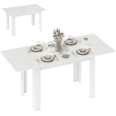 HOMCOM Table à Manger Extensible, Table de Cuisine rectangulaire, pour 6-8 Personnes, pour Petits espaces, Design Moderne, 140-180 x 80 cm, Blanc - Publicité HOMCOM Table à Manger Extensible, Table de Cuisine rectangulaire, pour 6-8 Personnes, pour Petits espaces, Design Moderne, 140-180 x 80 cm, Blanc - Publicité