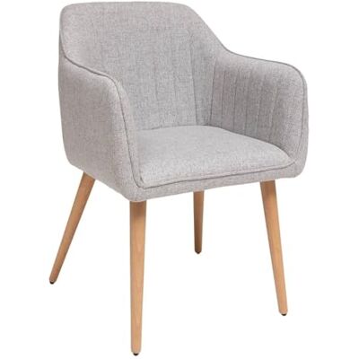 ATMOSPHERA CREATEUR D'INTERIEUR Atmosphera Fauteuil Visoca Gris L 60 x P 57 x H 84 cm, Pieds en Bois, Tissu Texturé pour Salle à Manger, Salon, Bureau - Publicité ATMOSPHERA CREATEUR D'INTERIEUR Atmosphera Fauteuil Visoca Gris L 60 x P 57 x H 84 cm, Pieds en Bois, Tissu Texturé pour Salle à Manger, Salon, Bureau - Publicité