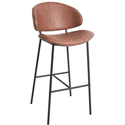 Beliani Lot de 2 Chaises de Bar Moderne Contemporain Pieds en Métal Dossier Incurvé sans Accoudoirs en Cuir PU Marron Kiana - Publicité Beliani Lot de 2 Chaises de Bar Moderne Contemporain Pieds en Métal Dossier Incurvé sans Accoudoirs en Cuir PU Marron Kiana - Publicité