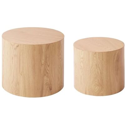 Beliani Lot de 2 Tables Basses Rondes Design Traditionnel MDF Bois Clair Manti - Publicité Beliani Lot de 2 Tables Basses Rondes Design Traditionnel MDF Bois Clair Manti - Publicité