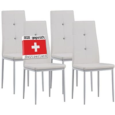 Albatros 3095 Diamond Lot de 4 chaises, Blanc, SGS Tested - Publicité Albatros 3095 Diamond Lot de 4 chaises, Blanc, SGS Tested - Publicité