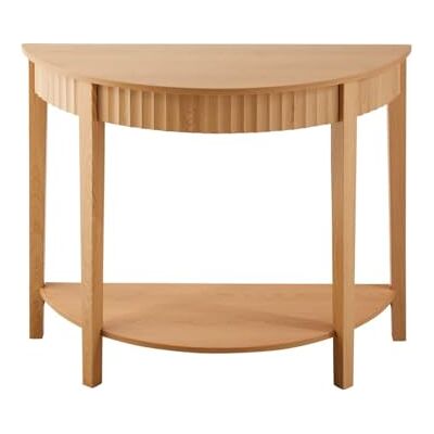 Calicosy Console Arrondie Effet Vague 2 Niveaux L100xP40xH76cm Bologne - Publicité Calicosy Console Arrondie Effet Vague 2 Niveaux L100xP40xH76cm Bologne - Publicité