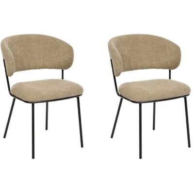 ATMOSPHERA CREATEUR D'INTERIEUR Atmosphera Lot de 2 Chaises Alba Beige Pieds Noirs Style Minimaliste Salle à Manger, Cuisine, Salon - Publicité ATMOSPHERA CREATEUR D'INTERIEUR Atmosphera Lot de 2 Chaises Alba Beige Pieds Noirs Style Minimaliste Salle à Manger, Cuisine, Salon - Publicité
