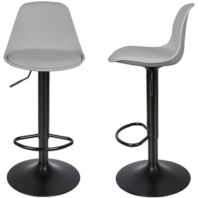 LANTUS Lot de 2 tabourets de Bar, Tabouret de Bar en Cuir synthétique réglable en Hauteur,tabourets de Bar Cuisine Design SIG,Réglable en Hauteur et Rotative à 360°-2pc-B Gris Clair - Publicité LANTUS Lot de 2 tabourets de Bar, Tabouret de Bar en Cuir synthétique réglable en Hauteur,tabourets de Bar Cuisine Design SIG,Réglable en Hauteur et Rotative à 360°-2pc-B Gris Clair - Publicité